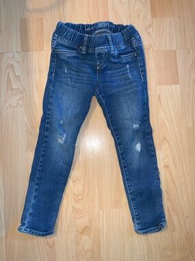 GAP Girls Distressed Dark Blue Elastic Waist Jeans